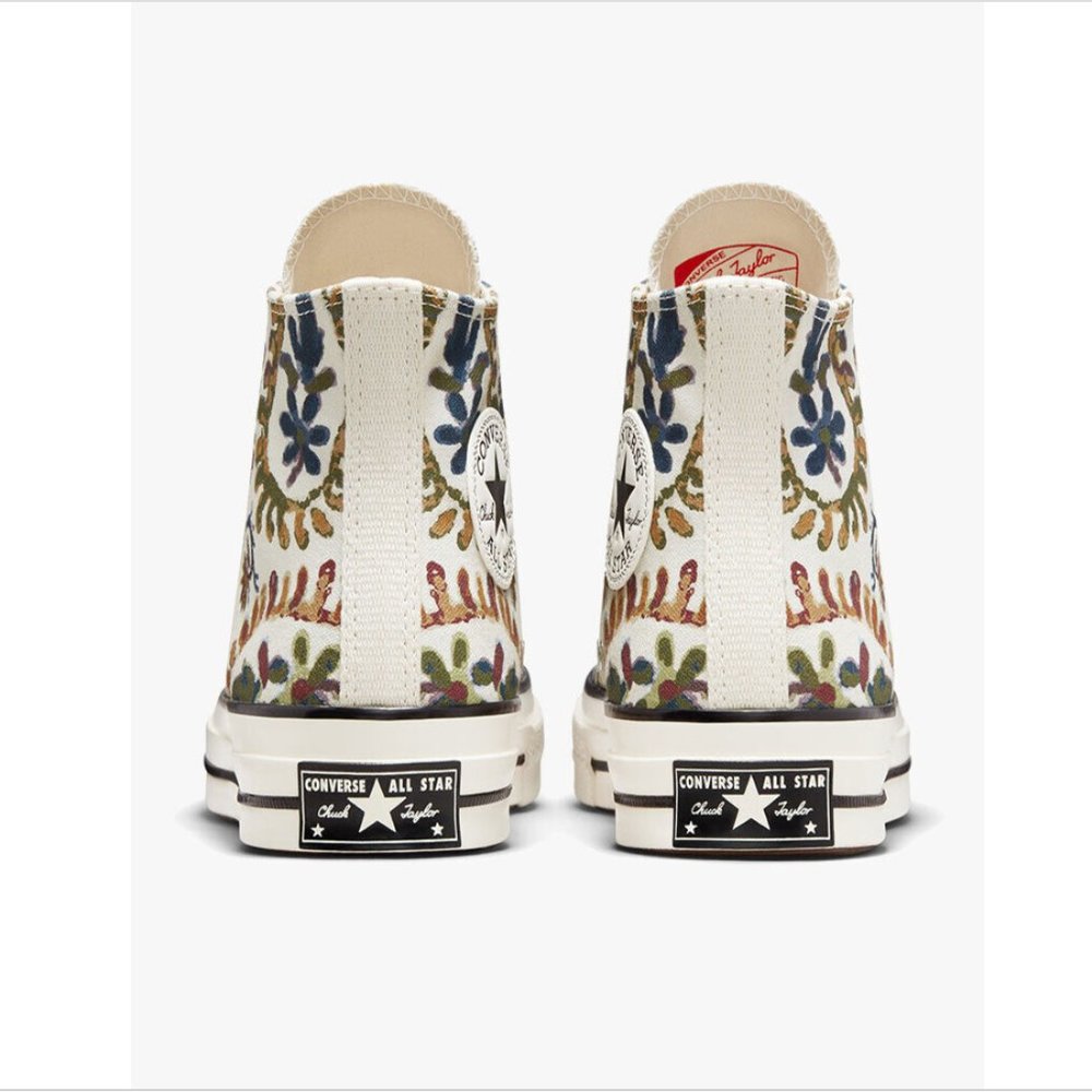 Converse Wmns Fall Florals Prints Chuck 70 High Tops Egret/Field Surplus - Picture 2 of 7
